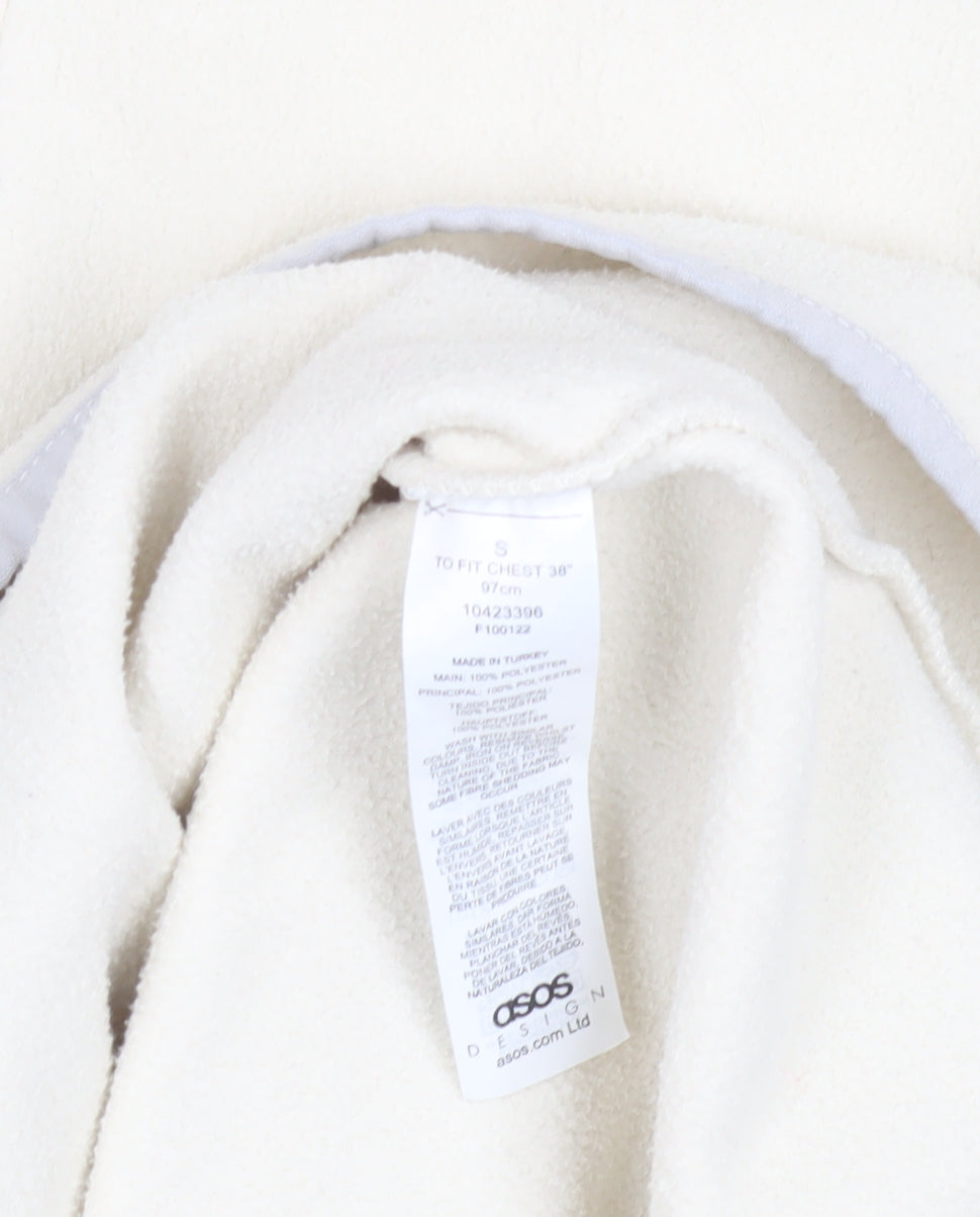 ASOS DESIGN Women's Ivory Sweatshirt, S, Casual 1/2 Zip