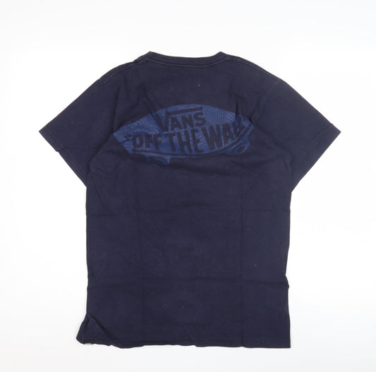 Vans Men's Blue Crew Neck Logo T-Shirt Size S