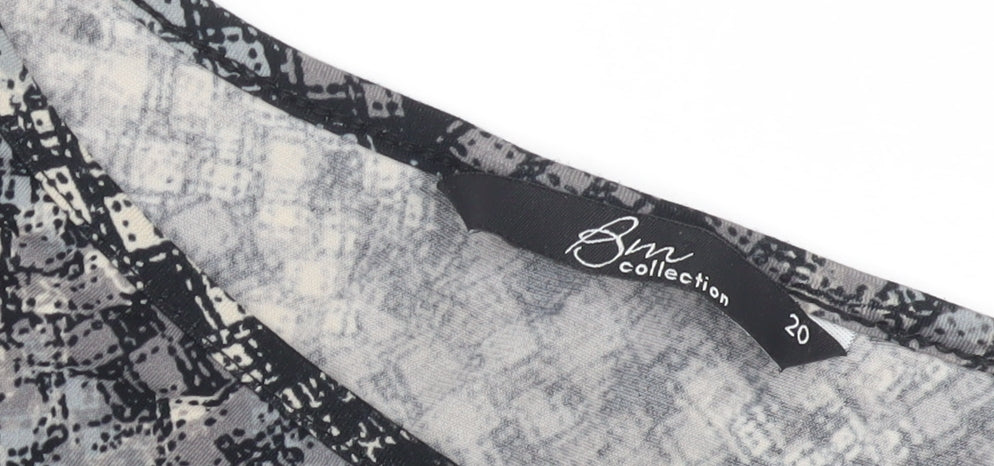BM Collection Women's Black Geometric Top, Size 20