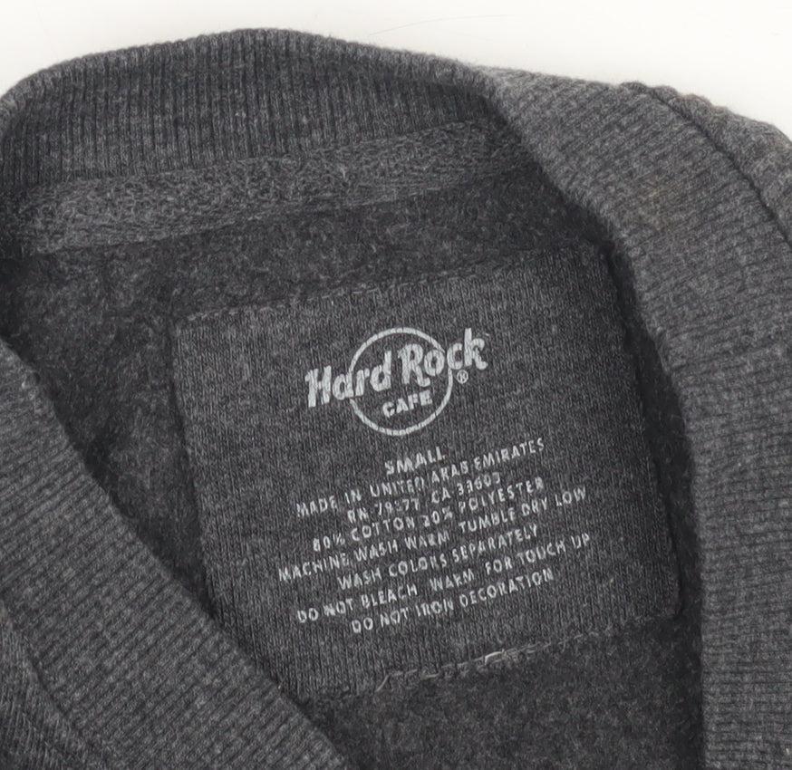 Hard Rock Cafe Grey Unisex Sweatshirt, Size S, Pullover