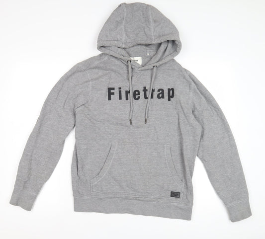 Firetrap Men's Grey Pullover Hoodie - Size S