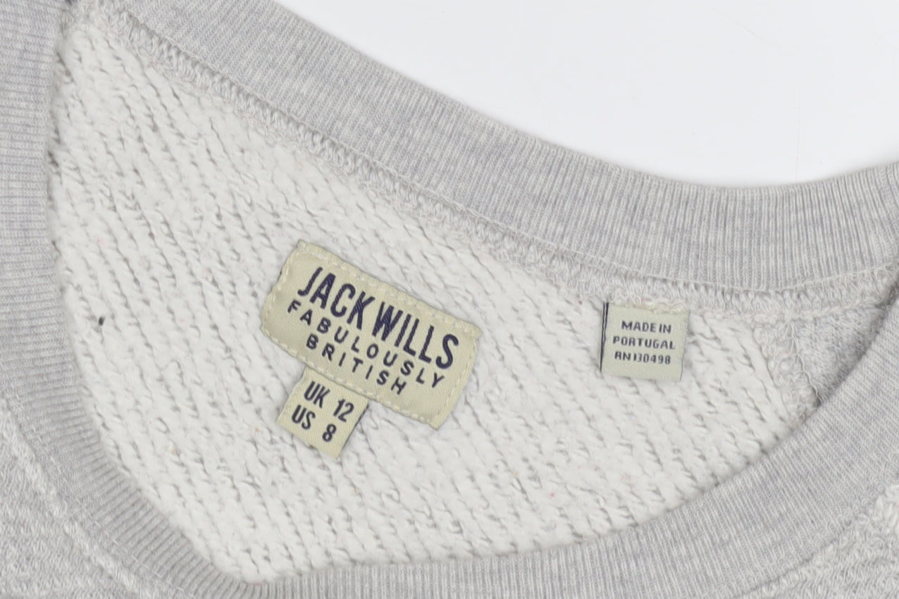 Jack Wills Women's Grey Pullover Sweatshirt Size 12