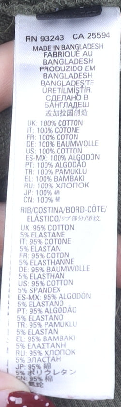 Diesel Men's Green Pullover Hoodie, L, Logo Accent