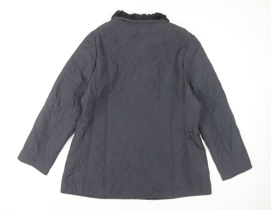 TIGI Women's Black Quilted Coat Size 14
