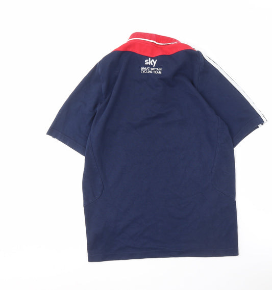 Adidas Men's Blue Cycling Polo Shirt, Medium