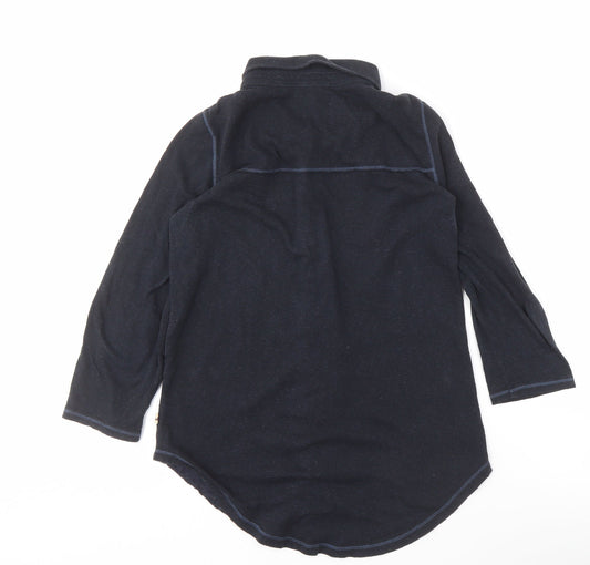 Hollister Women's Black 3/4 Sleeve Button-Up Shirt M