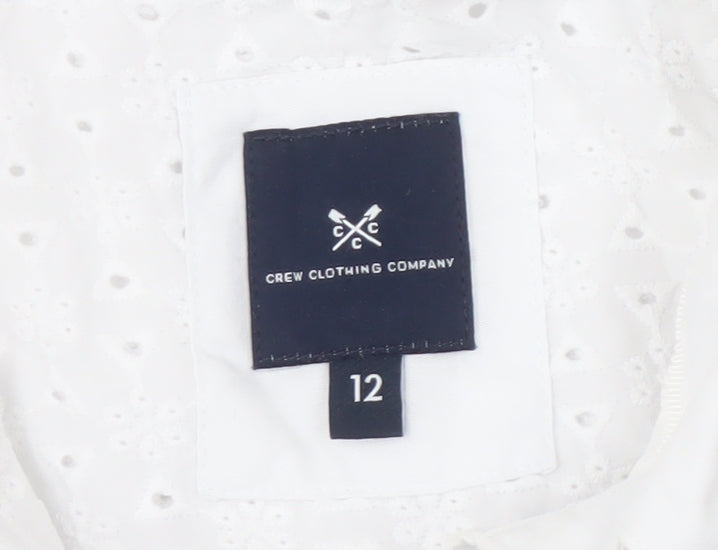 Crew Clothing Company Women's White Sleeveless Blouse - Size 12
