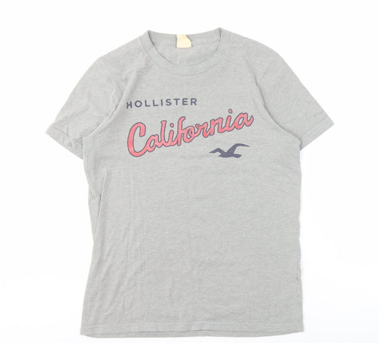 Hollister Men's Grey California Graphic T-Shirt M