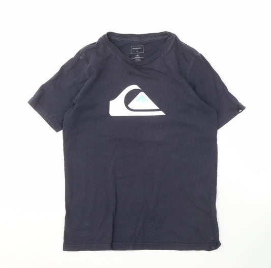 Quiksilver Black T-Shirt Unisex Size 4 Crew Neck Casual
