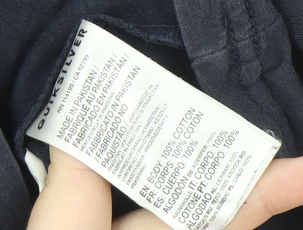 Quiksilver Black T-Shirt Unisex Size 4 Crew Neck Casual