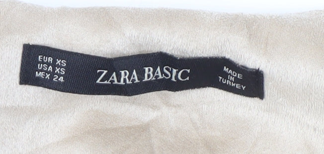 Brand and care label for Zara Basic Women Beige XS Midi Dress V-Neck
