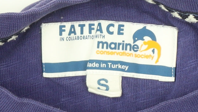 FatFace Purple Marine Graphic T-Shirt S Unisex Adults