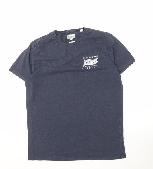 Jack Wills Men's Blue Crew Neck T-Shirt Size S