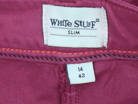 White Stuff Women's Pink Slim Trousers Size 14