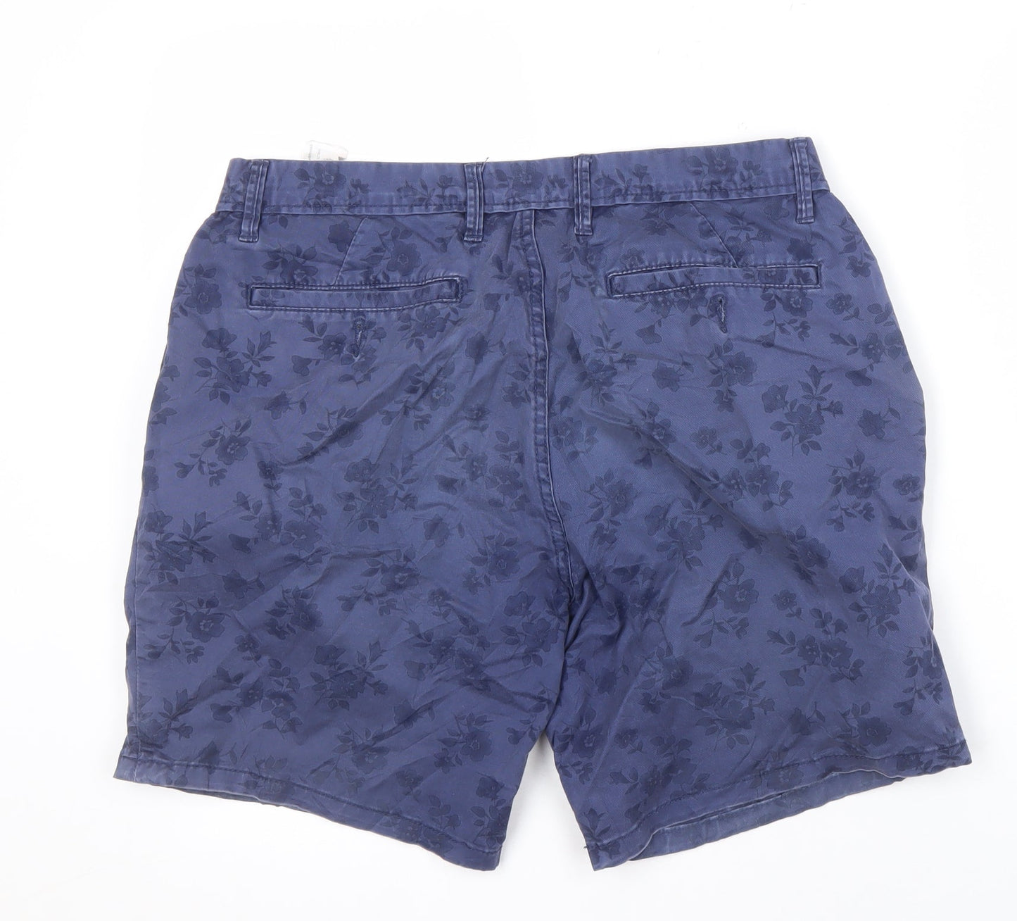 Pull&Bear Blue Floral Chino Shorts - Size 14