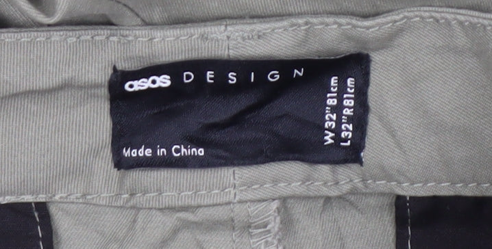 ASOS DESIGN Men's Green Chino Trousers, Size 32