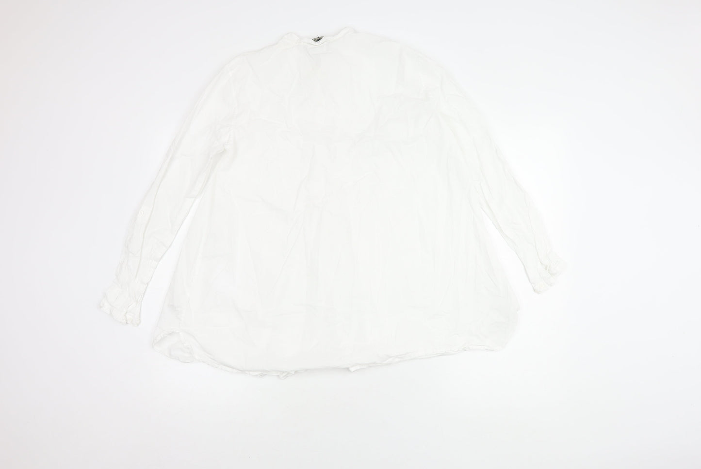 Massimo Dutti Women's White Cotton Blouse Size 14