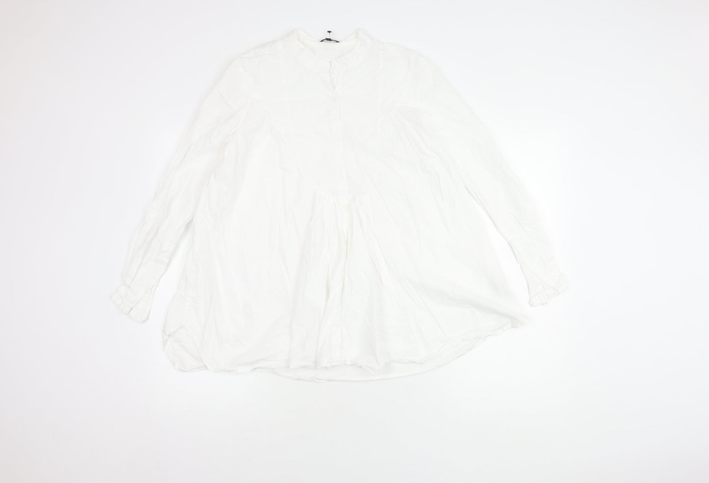 Massimo Dutti Women's White Cotton Blouse Size 14