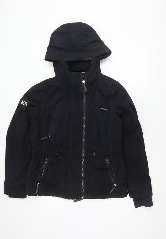 Superdry Women's Black Parka - Size L, Winter Essential