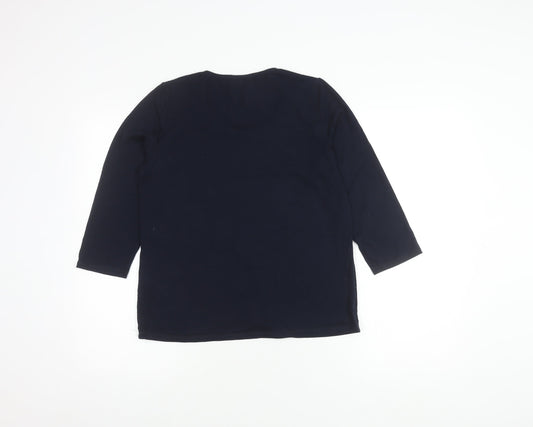 Eastex Women's 3/4 Sleeve Black Top Size 12