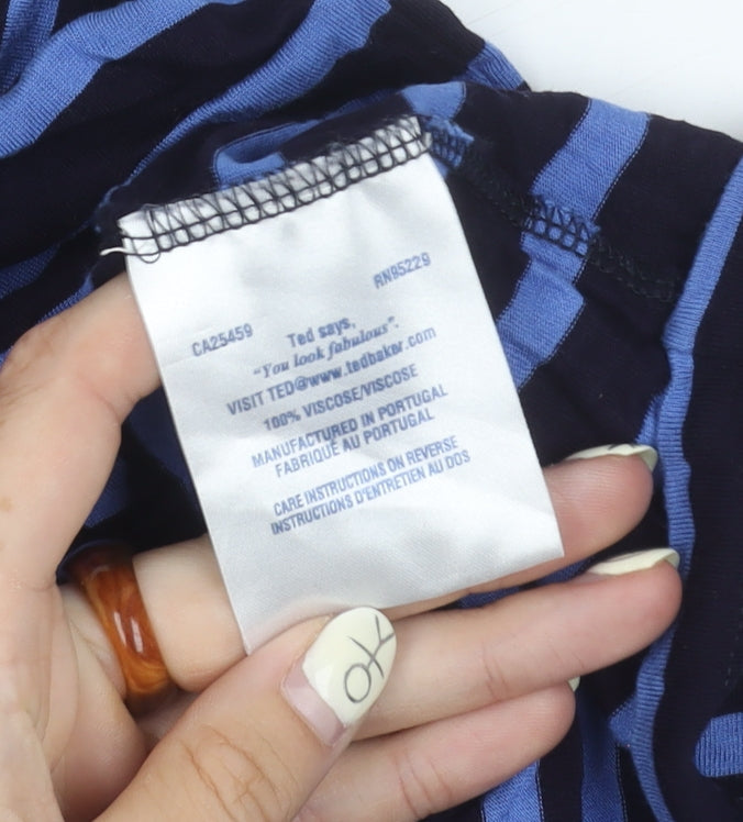 Ted Baker Women's Blue Striped Tank Size 2