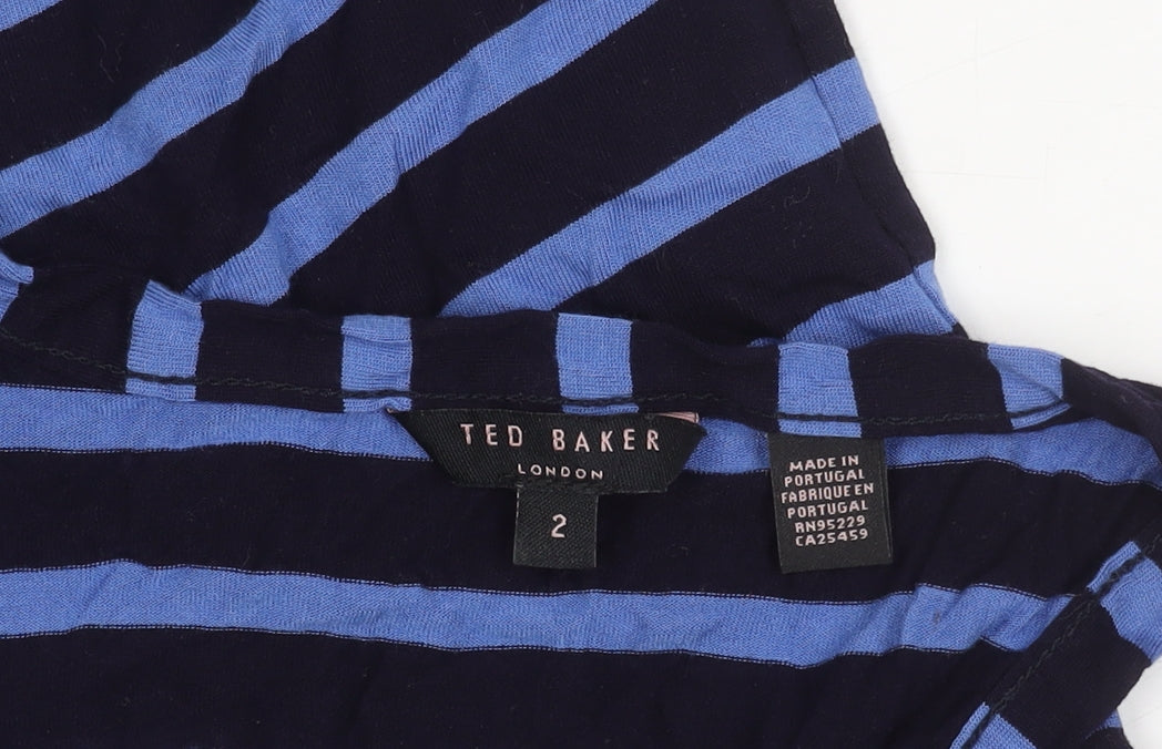 Ted Baker Women's Blue Striped Tank Size 2