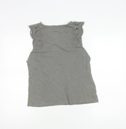Womens UK Size 10 Laura Ashley Grey Cotton Tank