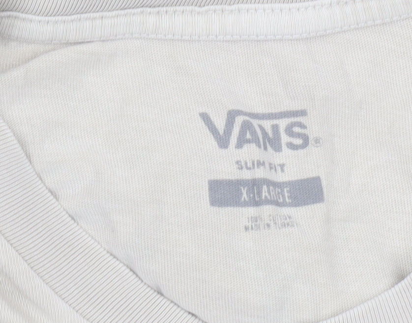 Vans Men's Beige XL Slim Fit Graphic T-Shirt
