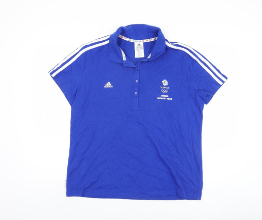 Adidas Men's Blue XL Team GB Polo Shirt
