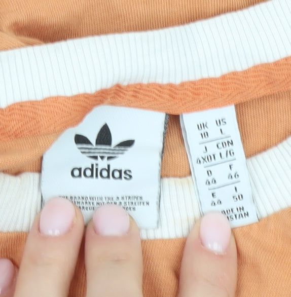 Adidas Women’s Orange Ringer T-Shirt Size 10