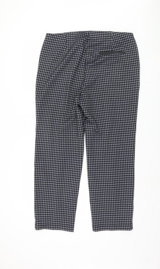 Marks and Spencer Grey Checked Women's Trousers Size 16