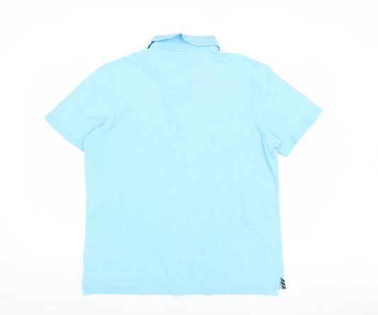 Wolsey Men's Blue Cotton Polo Shirt Large L