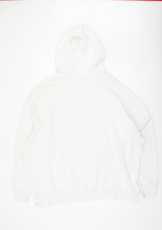 Nike Men's White 3XL Pullover Hoodie - Cotton, Hooded