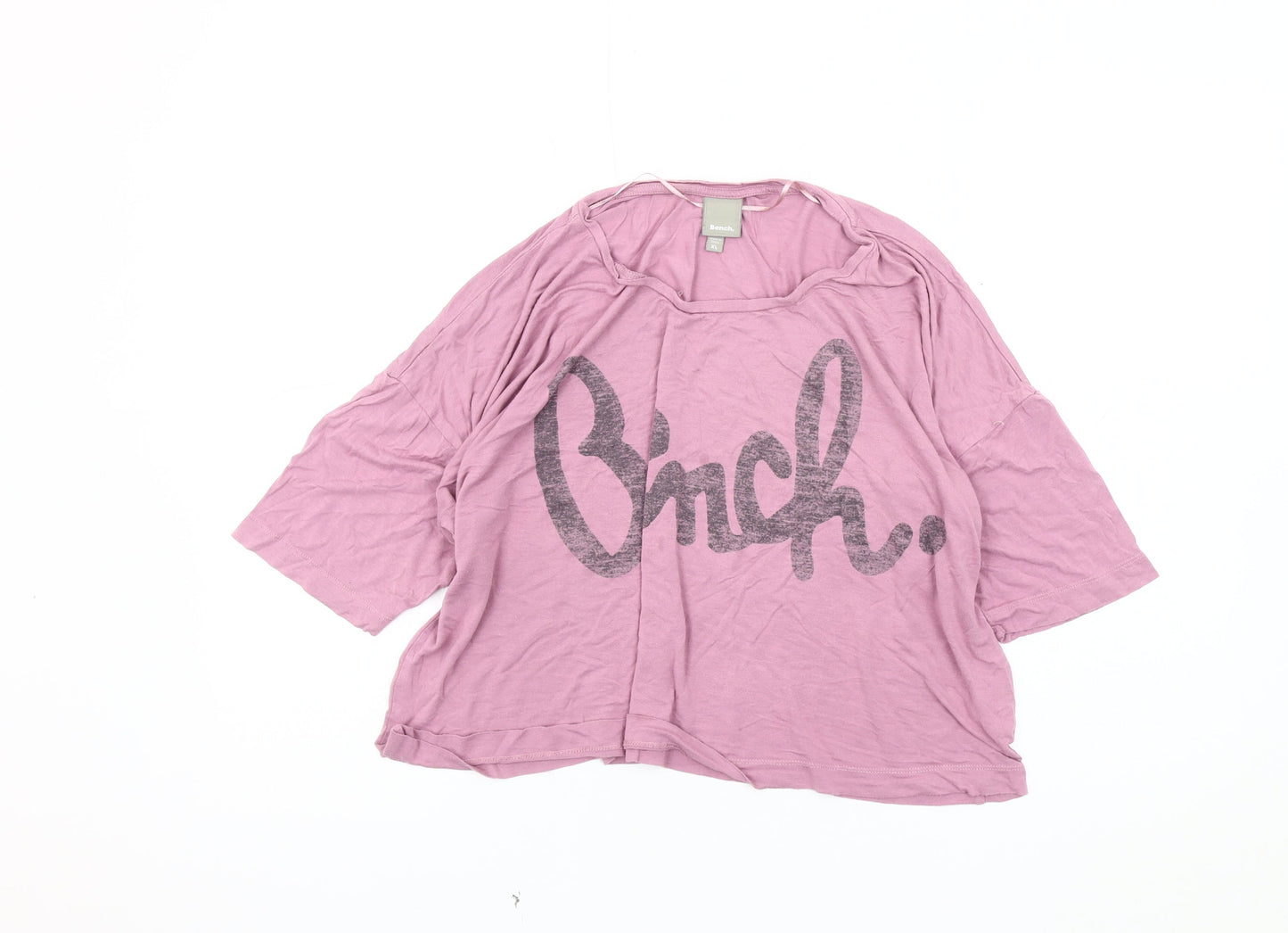 Bench Women's Pink XL Relaxed Basic T-Shirt 3/4 Sleeve