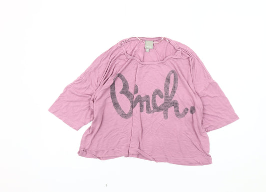 Womens UK Size XL Bench Pink Viscose T-Shirt