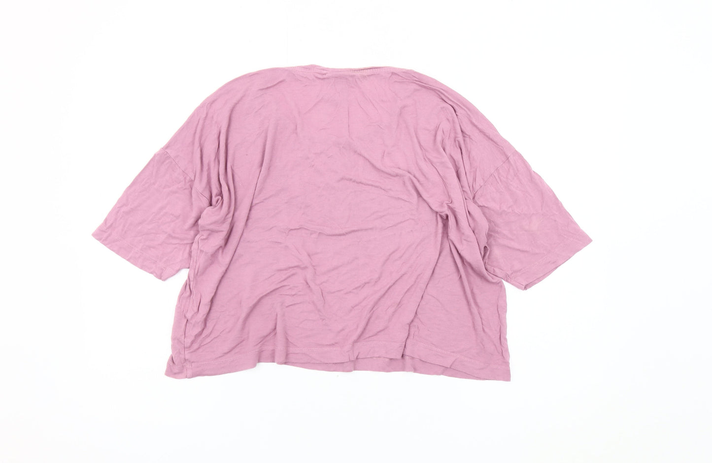 Bench Women's Pink XL Relaxed Basic T-Shirt 3/4 Sleeve