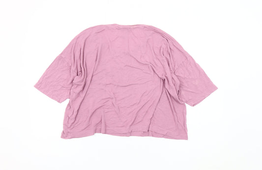 Bench Women's Pink XL Relaxed Basic T-Shirt 3/4 Sleeve