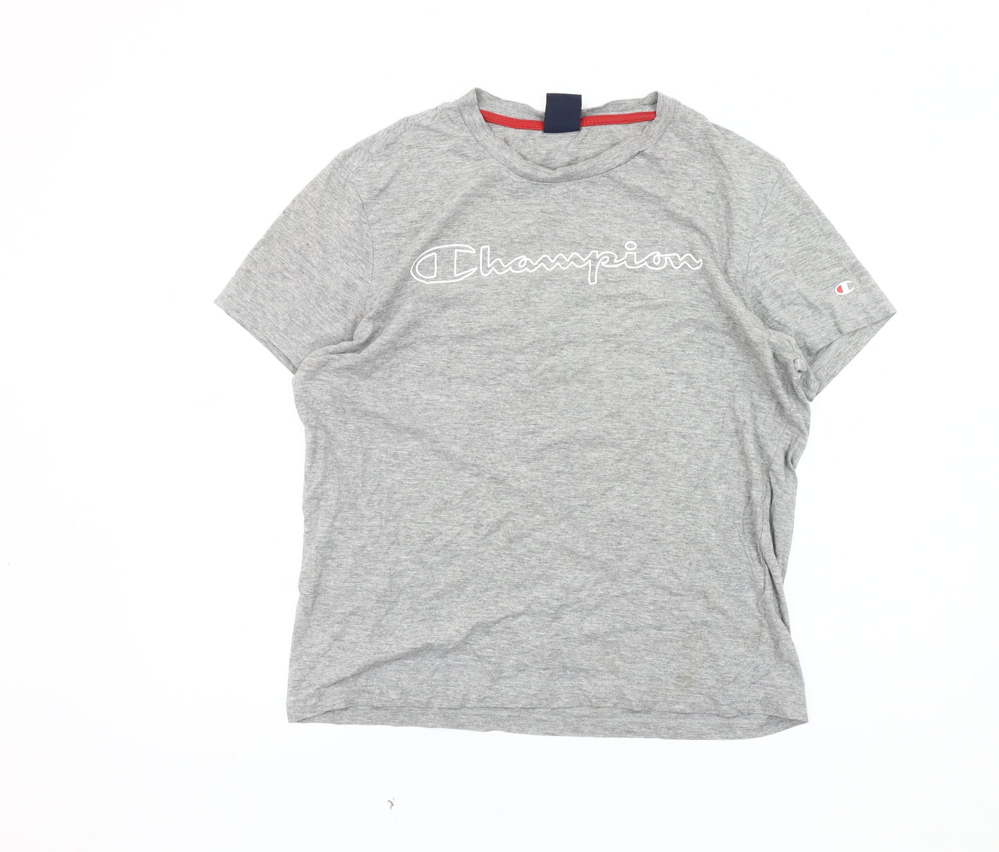 Champion Men's Medium Grey T-Shirt, Logo Accents