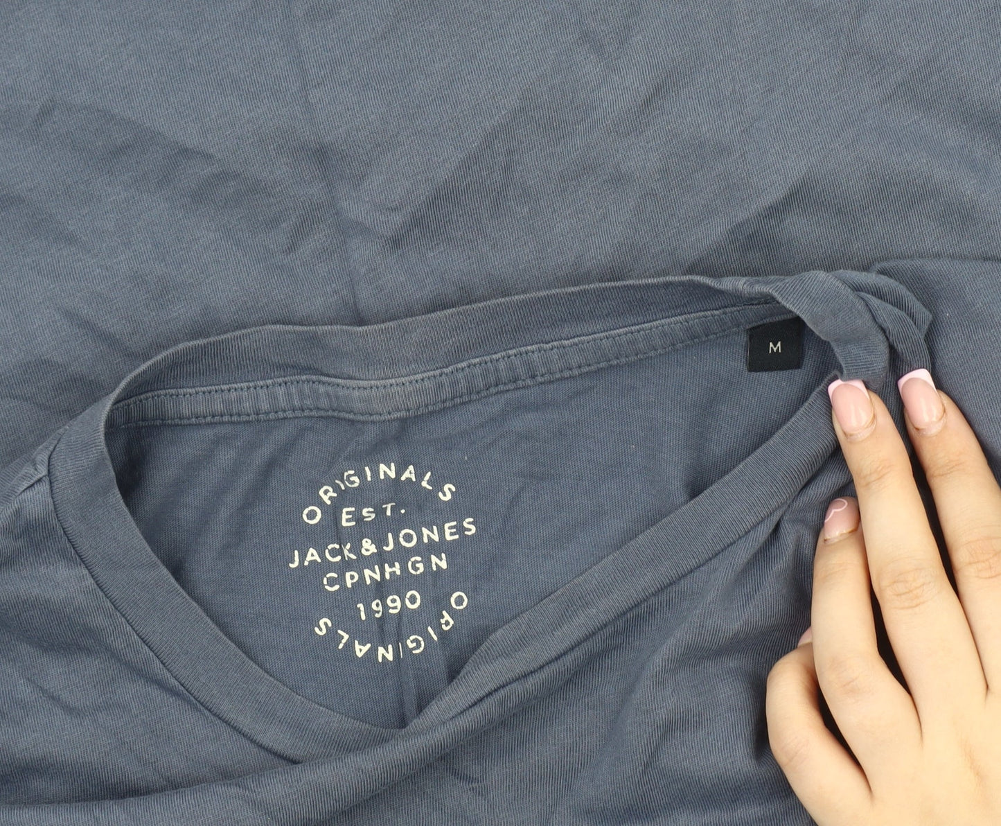 Jack & Jones Men's Blue Graphic Print T-Shirt, M