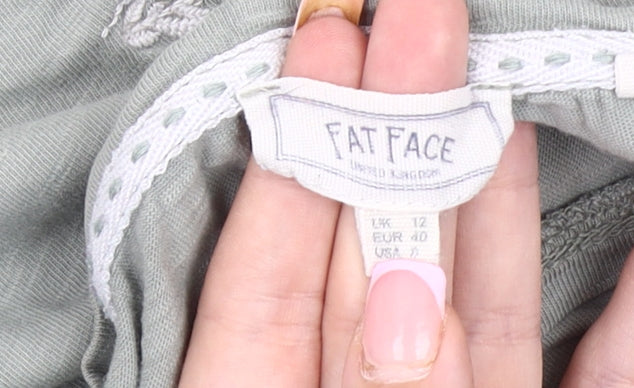 Fat Face Women's Green Floral T-Shirt Size 12