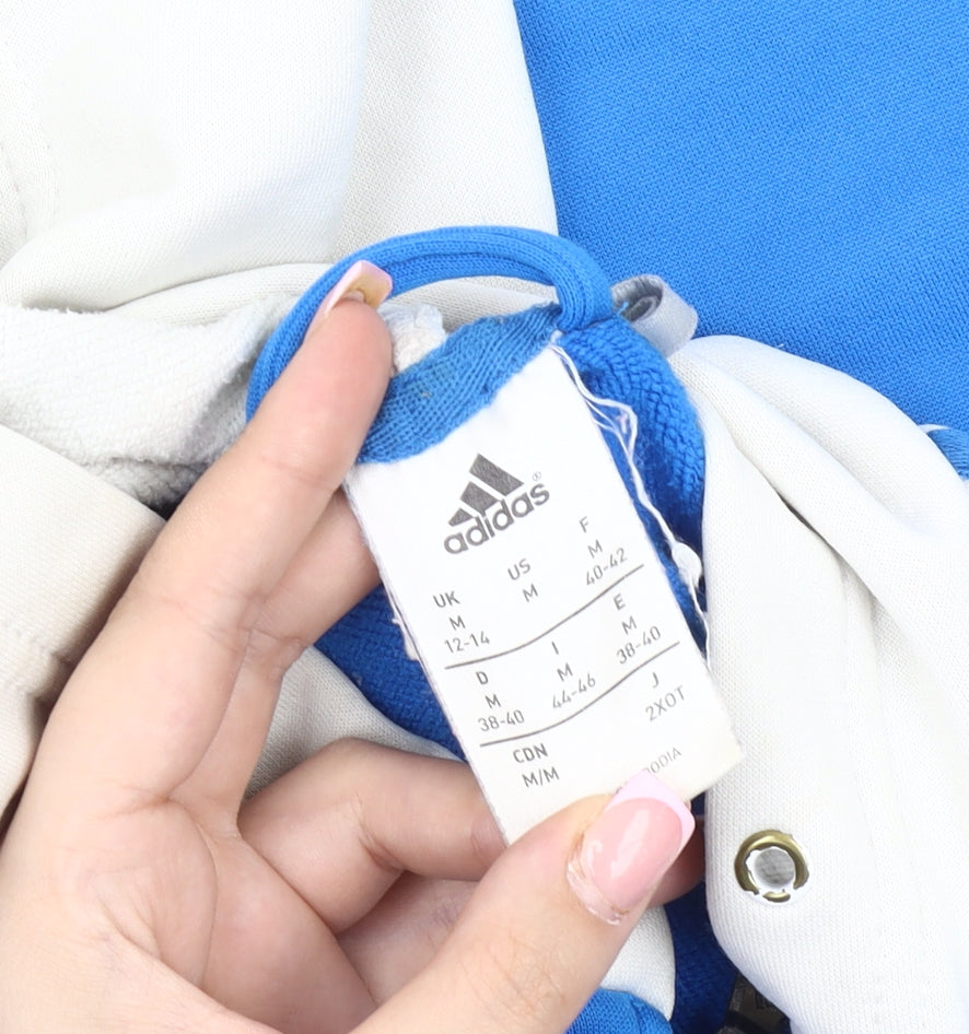 Adidas Women's Blue Hooded Jacket, Size 12-14