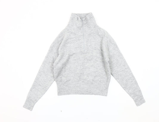 Jack Wills Women’s Grey Knit Pullover Sweatshirt, Size 8