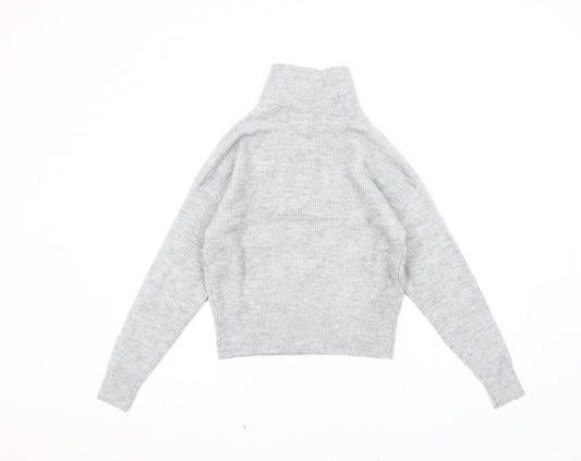 Jack Wills Women’s Grey Knit Pullover Sweatshirt, Size 8