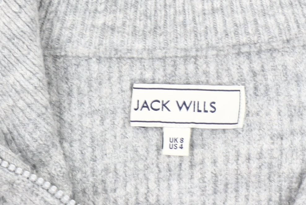 Jack Wills Women’s Grey Knit Pullover Sweatshirt, Size 8