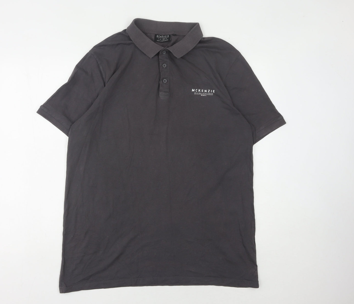 McKenzie Men's Black Polo Shirt XL Solid Short Sleeve