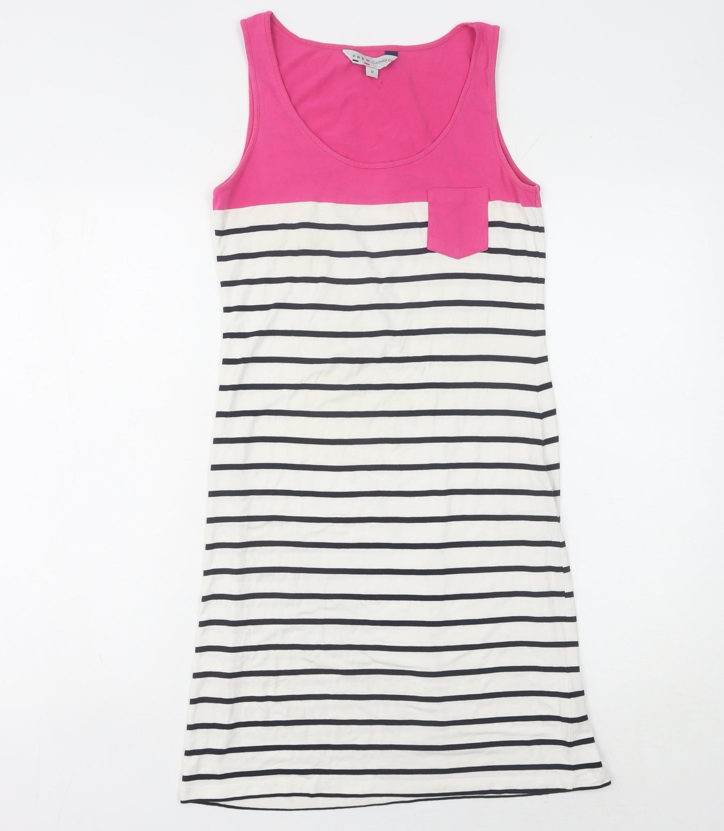 Crew Clothing Women's Pink Striped Tank Dress Size 8