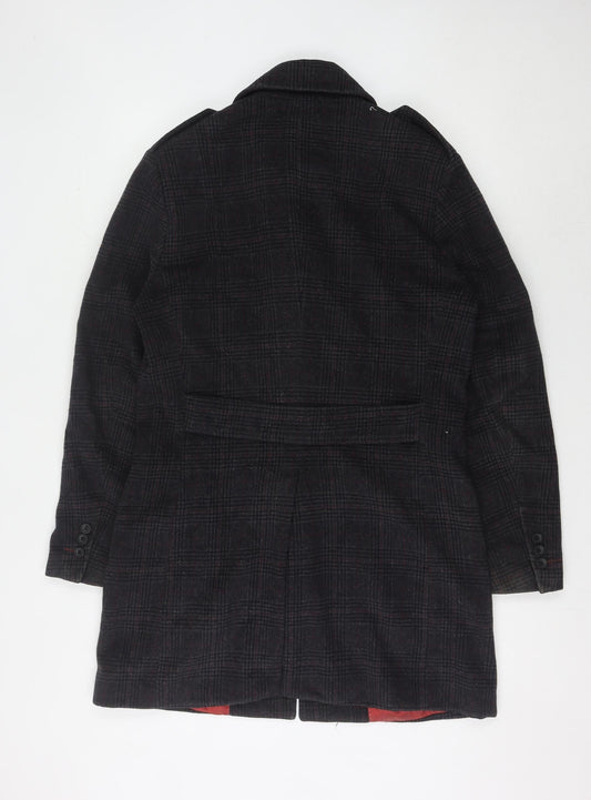 Holland Esquire Women's Black Check Wool Overcoat M