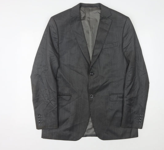 DKNY Men's Grey Long Blazer Jacket Size 42L