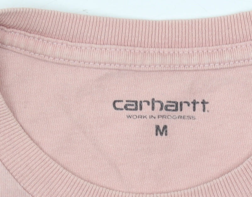 Carhartt Men’s Pink Medium Crew Neck Logo T-Shirt