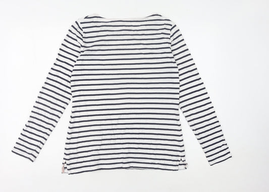 Boden Women's Multicoloured Striped T-Shirt, Size 12